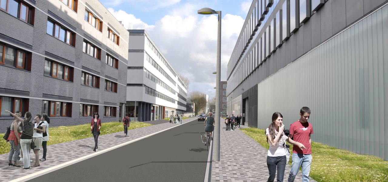 Herinrichting Leeghwaterstraat op de TU te Delft